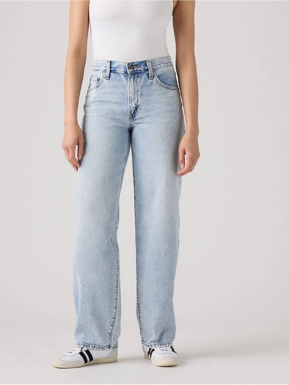 Levi's Baggy Dad Jeans Size 27 Light Wash High-Rise Straight Leg Zip Fly Loose